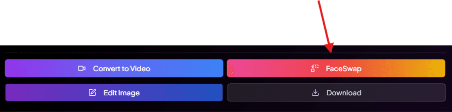 Face swap button integrated into character image interface