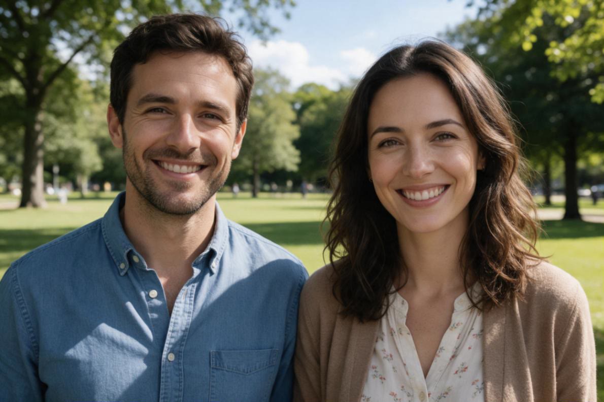 Before: Two people: only the face you pick changes