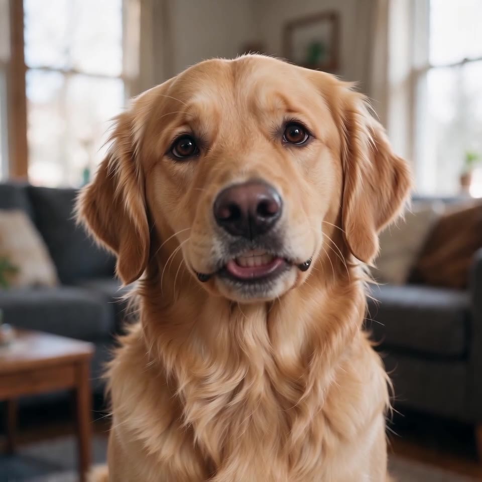 Talking dog video made with AI lip sync