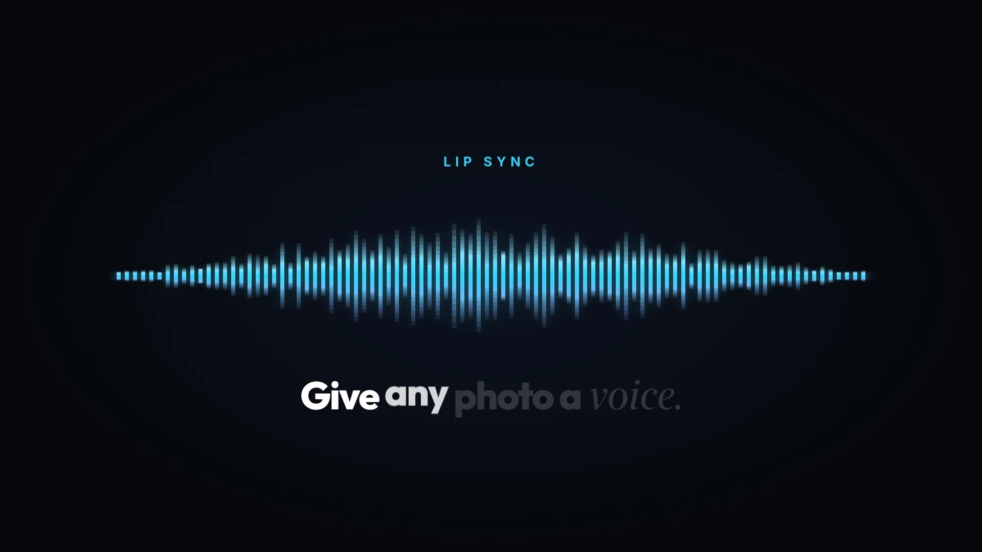 KreatorFlow Lip Sync: a voice waveform opens onto a talking photo, then a dog, an oil painting and an anime character speak in English, French and Japanese